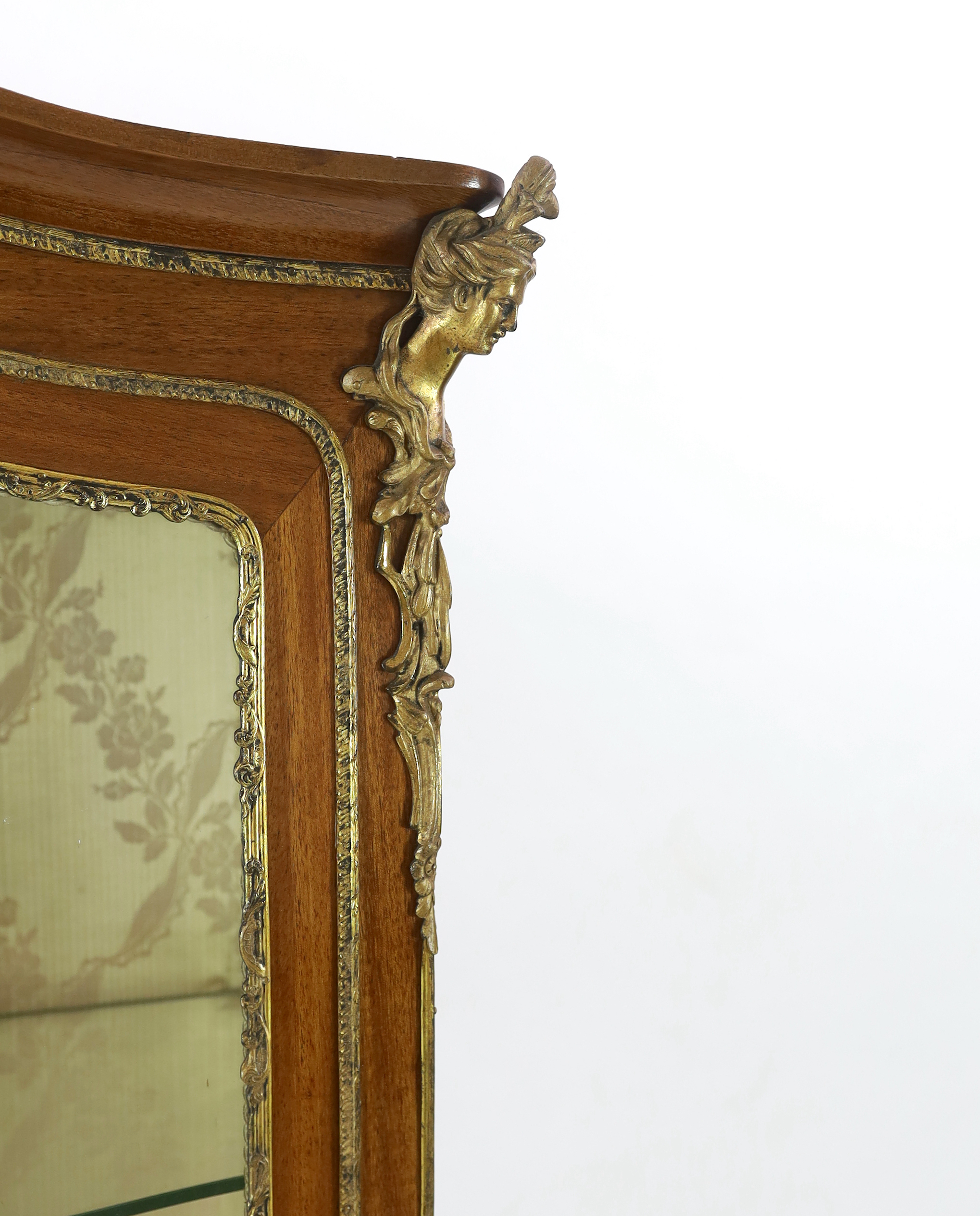 A French Louis XVI style marquetry inlaid vitrine